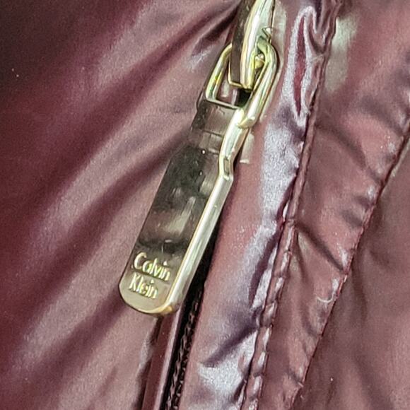 CALVIN KLEIN Double Zip Hooded Premium Down Packable Puffer Coat Women's sz M - Picture 8 of 16